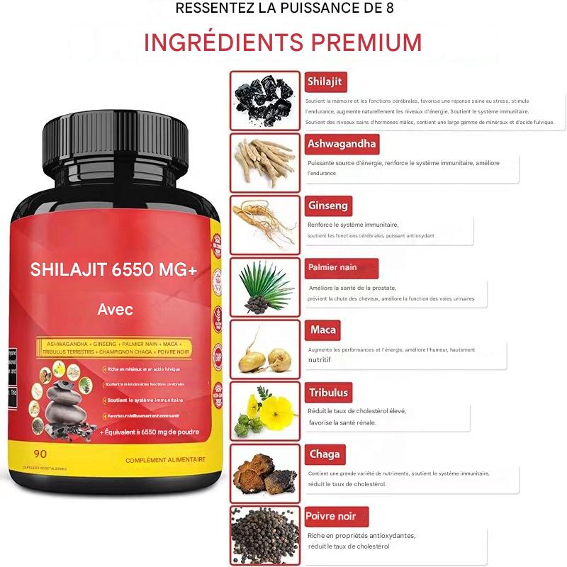 Sokoneo™  Shilajit 6550 mg - 8 ingrédients .