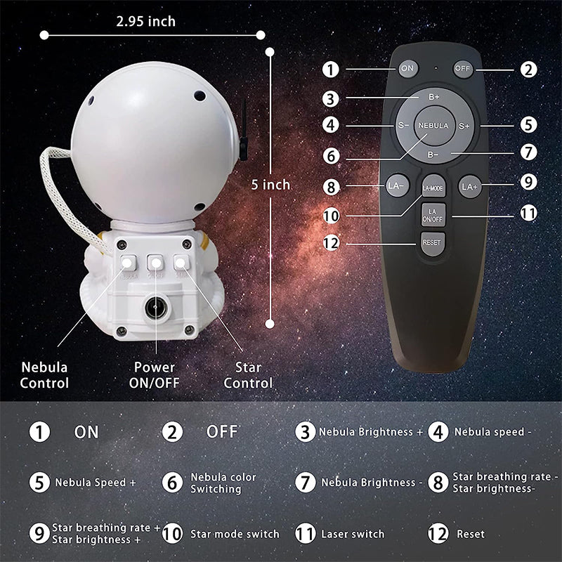 Sokoneo™ AstroLight — Projecteur Galaxie Astronaute
