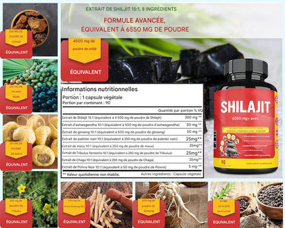 Sokoneo™  Shilajit 6550 mg - 8 ingrédients .