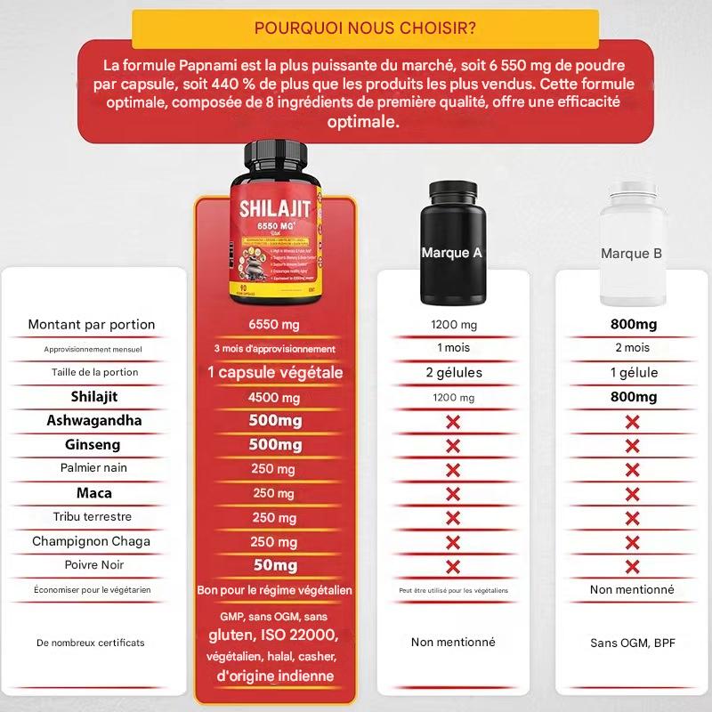 Sokoneo™  Shilajit 6550 mg - 8 ingrédients .