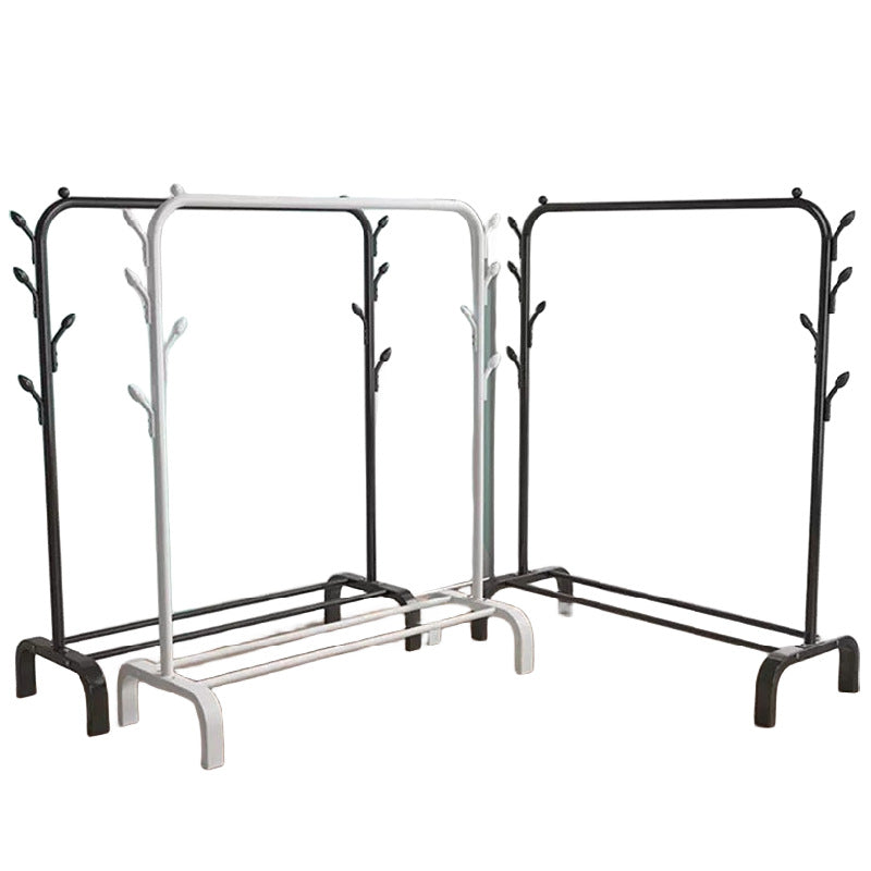 Portant à Vêtements Double Rail avec Rangement Chaussures