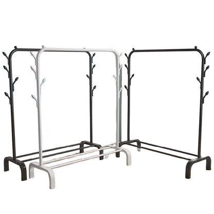 Portant à Vêtements Double Rail avec Rangement Chaussures