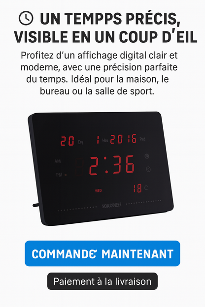 Sokoneo™ Affichage Numérique de Haute Précision du Temps