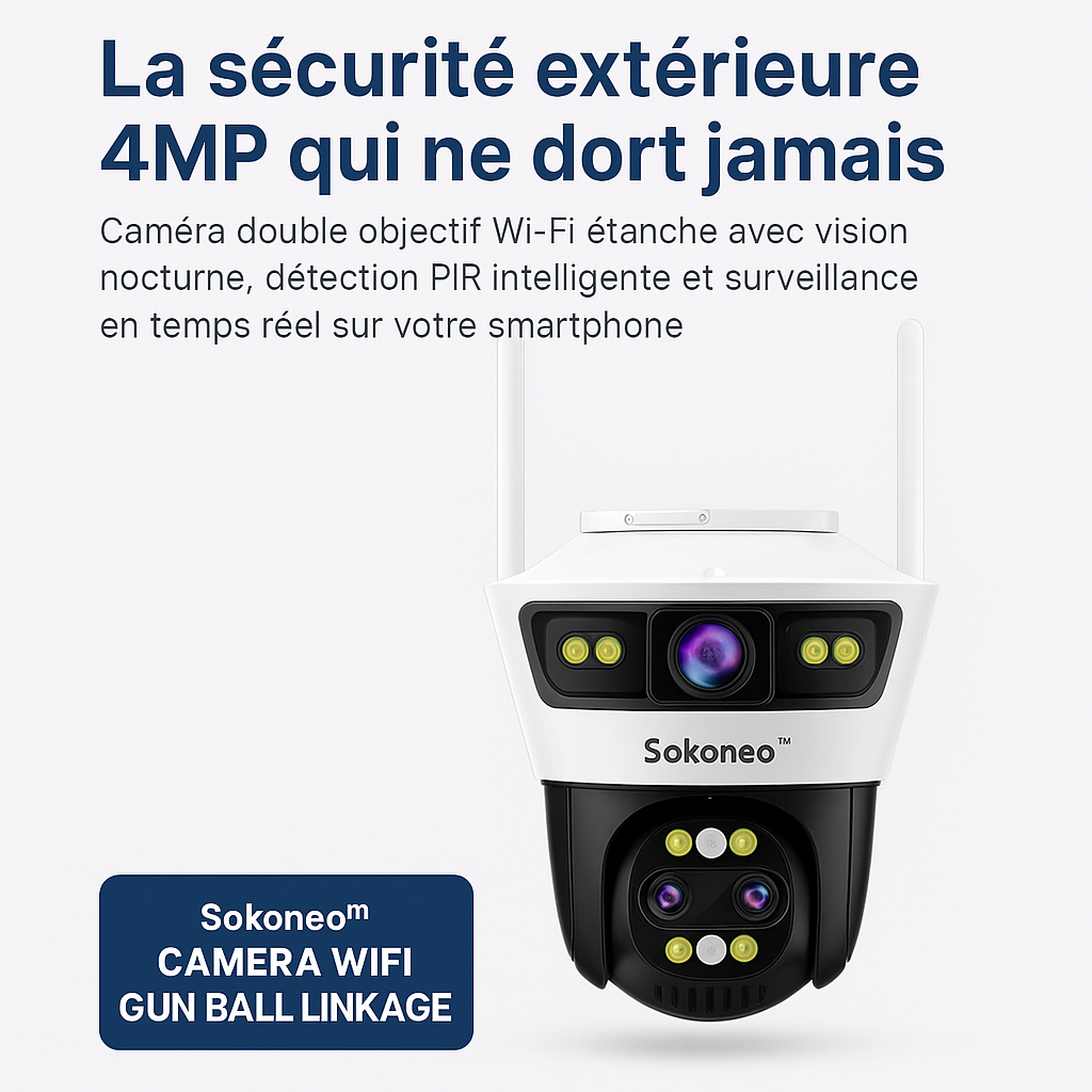 Sokoneo™ CAMÉRA WIFI GUN BALL LINKAGE_SN