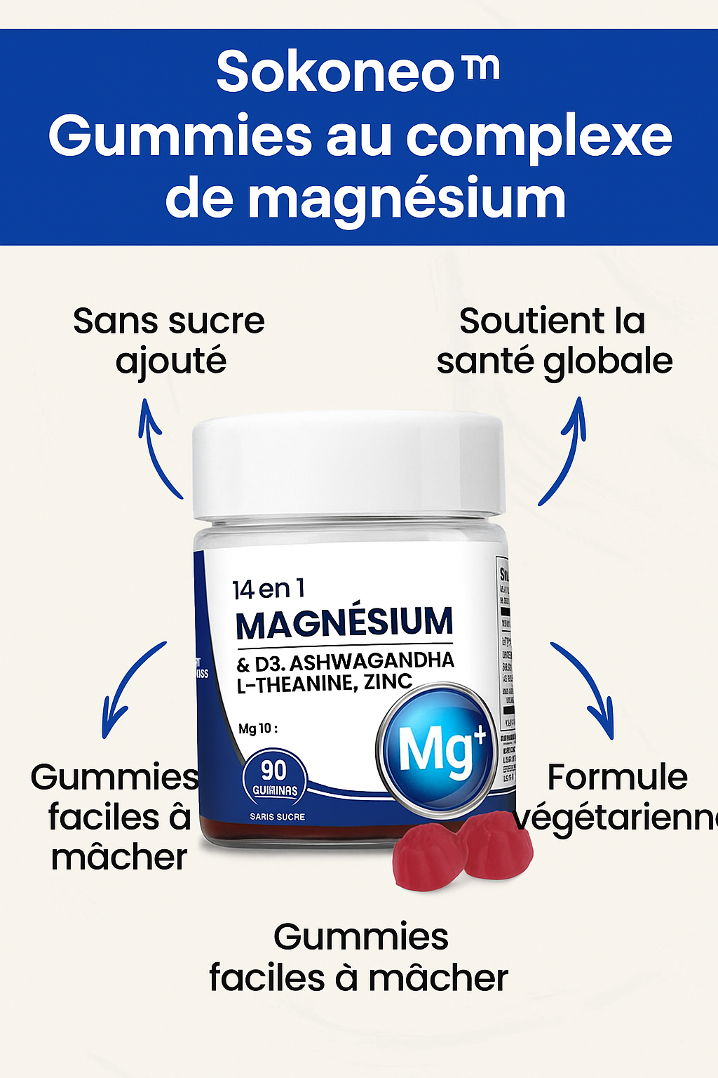 Sokoneo™ Gummies au Complexe de Magnésium 14 en 1_GN